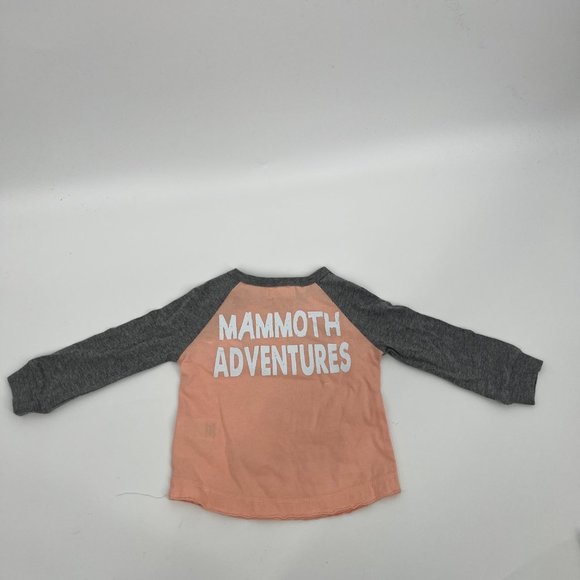Peek Babies' Colorblock Wooly And Wild Mammoth Adventures Tee Coral 6-12M NWT - Picture 3 of 6